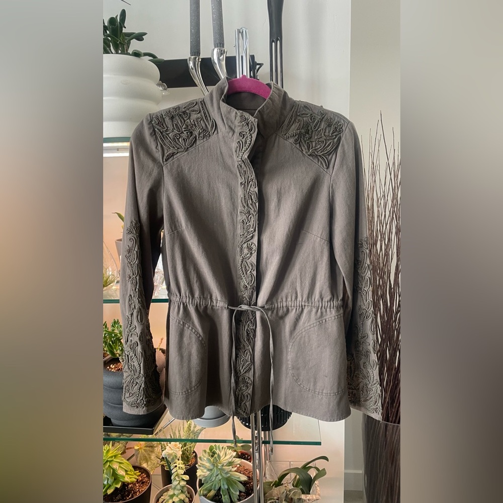 Women's Embroidered Gray Jacket